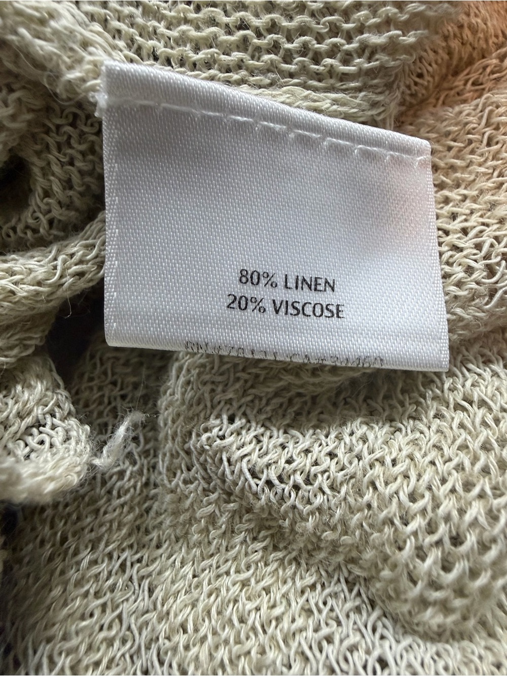 Eileen Fisher XL Beige Linen Blend Open Front Cardigan Italian Yarn - Picture 9 of 9